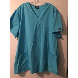 Cherokee Caribbean Blue Scrub Top Size 3xl
